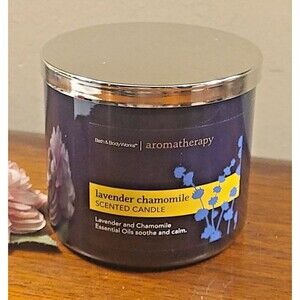 Bath & Body Works Aromatherapy LAVENDER CHAMOMILE 3 Wick Candle 14.5 oz Original